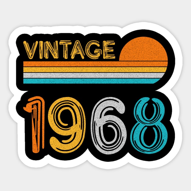 Vintage 1968 Happy 55th Birthday Retro Sticker by myreed